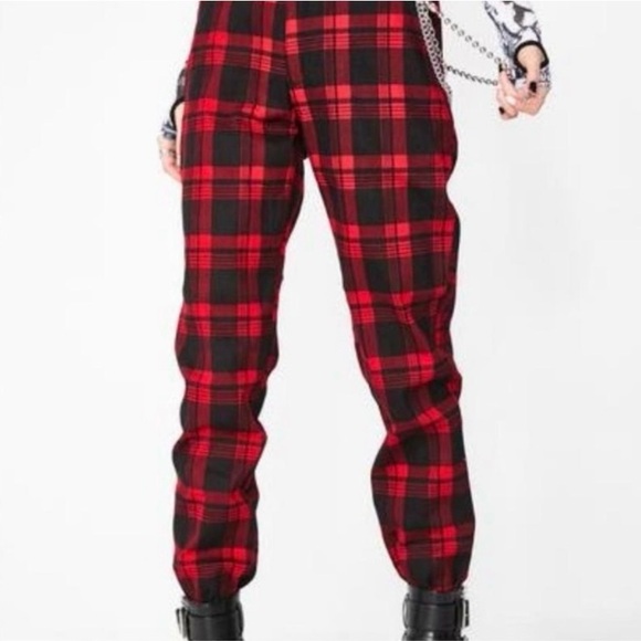 Almost famous retro buffalo plaid jogger cargo size M rocker holiday - Picture 1 of 6